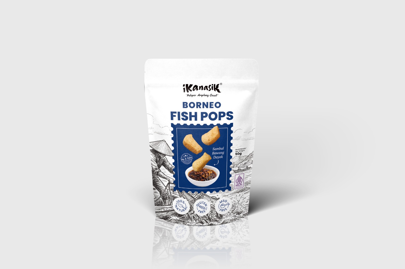 Borneo Fish Pops dengan cocolan sambal bawang Dayak